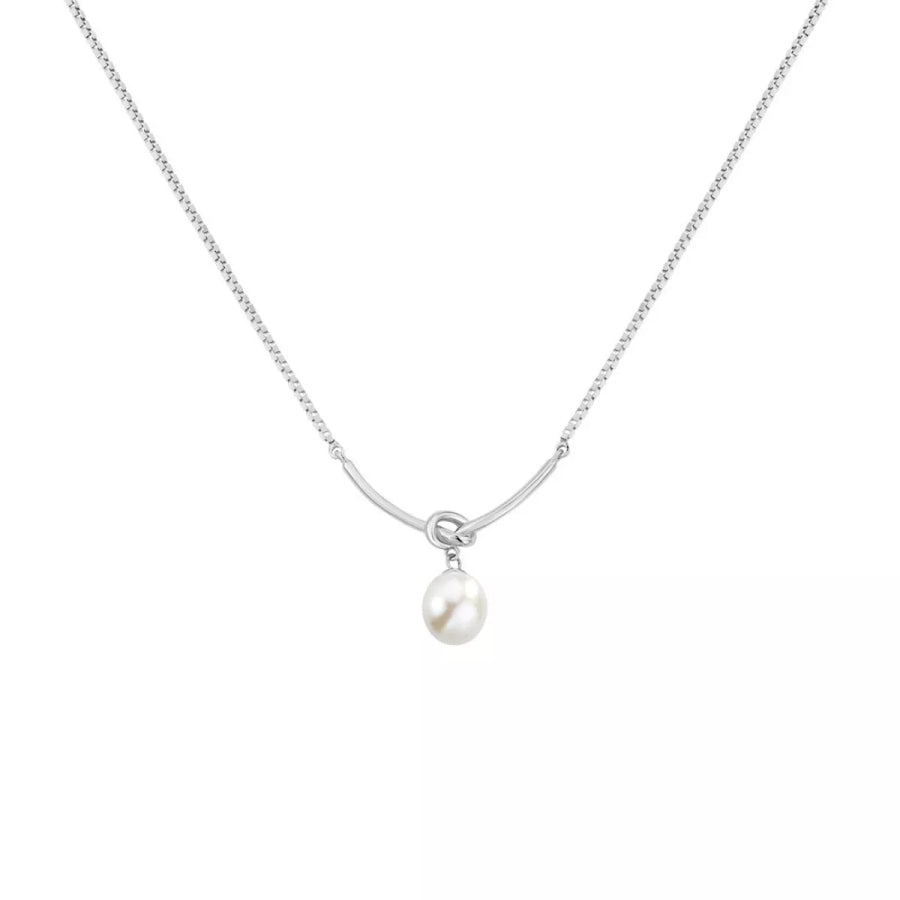 925 Sterling Silver Pearl Necklace Apparel and Accessories