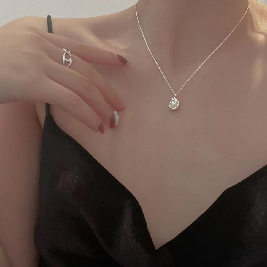 925 Sterling Silver Pearl Pendant Necklace Apparel and Accessories