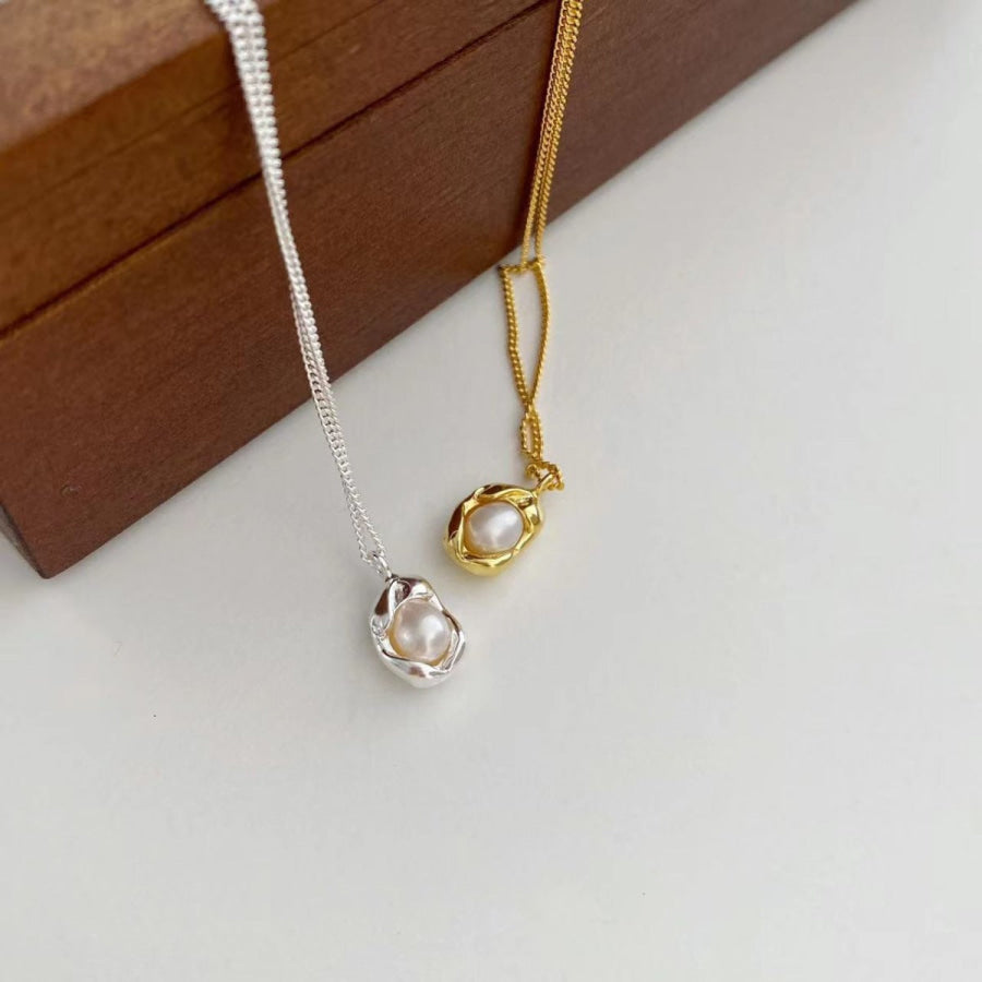 925 Sterling Silver Pearl Pendant Necklace Apparel and Accessories