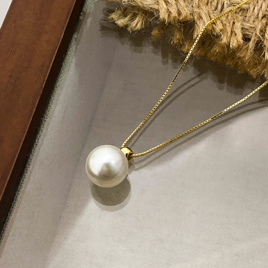 925 Sterling Silver Pearl Pendant Necklace Apparel and Accessories