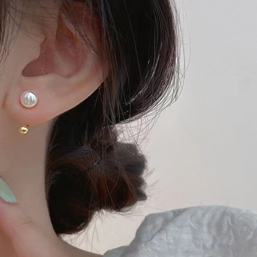 925 Sterling Silver Pearl Stud Earrings Apparel and Accessories