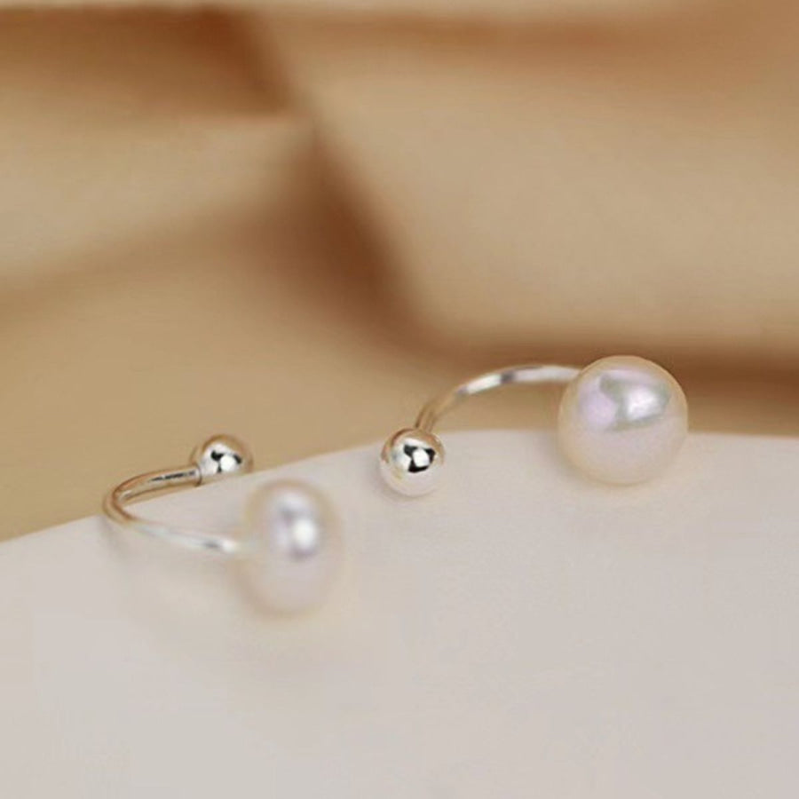 925 Sterling Silver Pearl Stud Earrings Apparel and Accessories