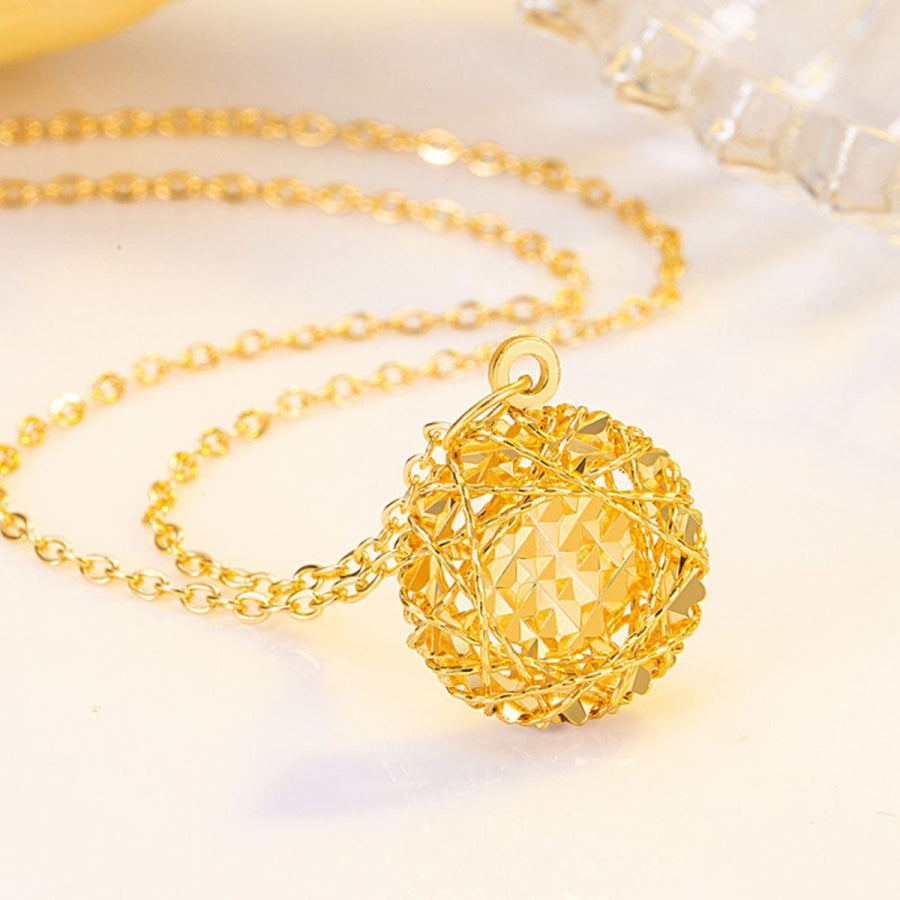 925 Sterling Silver Pendant Necklace Gold / One Size Apparel and Accessories