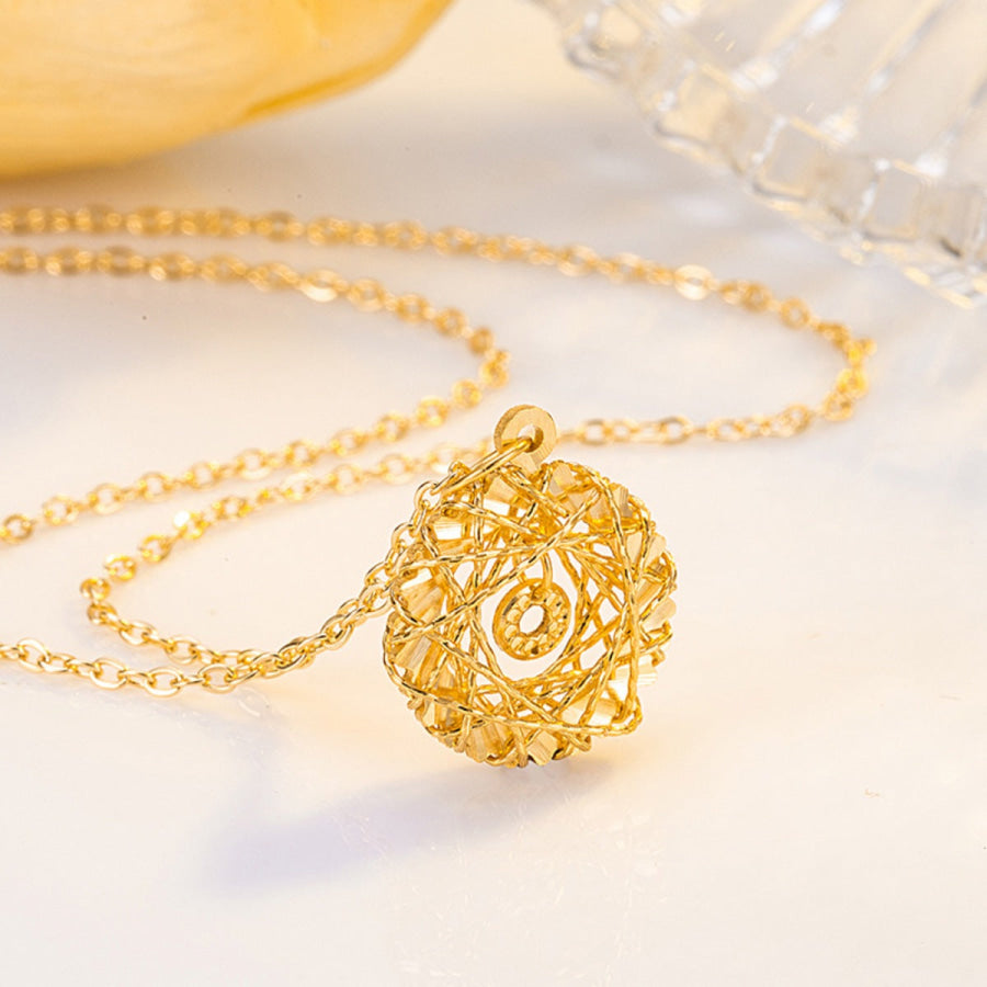925 Sterling Silver Pendant Necklace Gold / One Size Apparel and Accessories