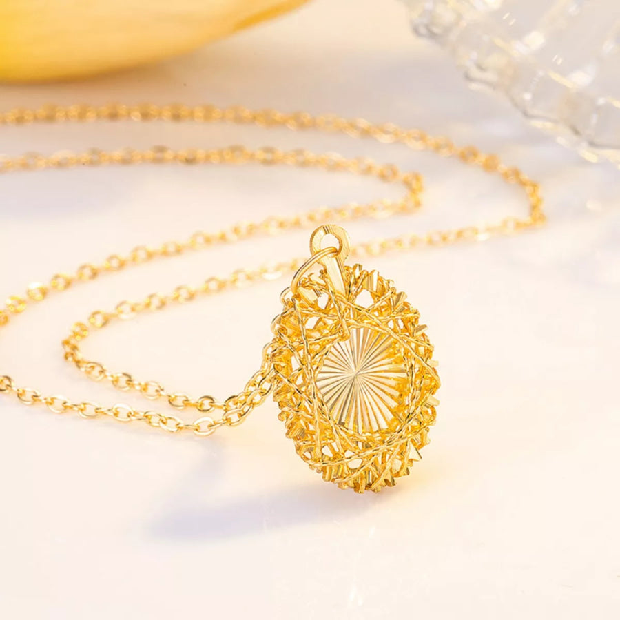 925 Sterling Silver Pendant Necklace Gold / One Size Apparel and Accessories