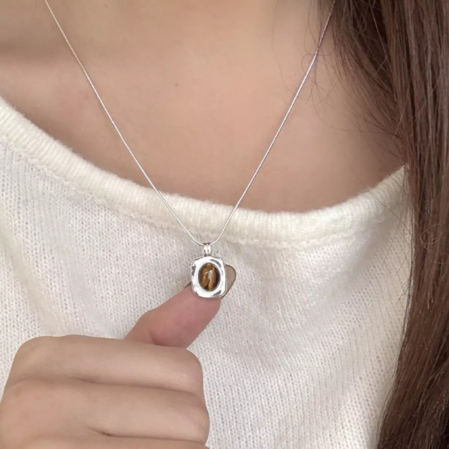 925 Sterling Silver Pendant Necklace Silver / One Size Apparel and Accessories