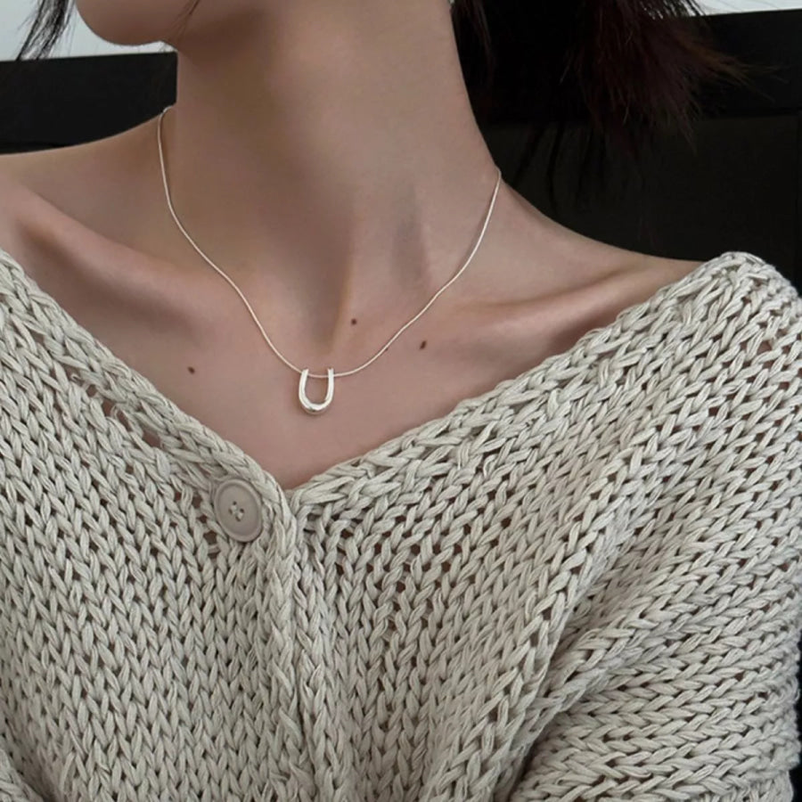 925 Sterling Silver Pendant Necklace Silver / One Size Apparel and Accessories