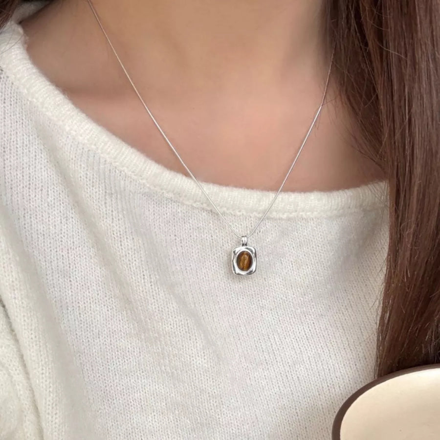 925 Sterling Silver Pendant Necklace Silver / One Size Apparel and Accessories