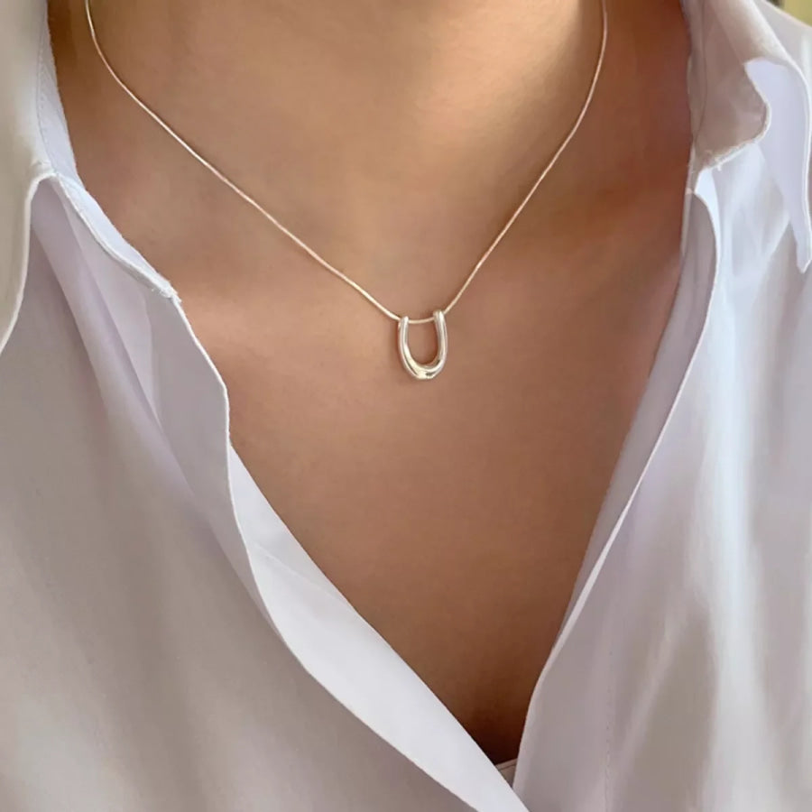 925 Sterling Silver Pendant Necklace Silver / One Size Apparel and Accessories