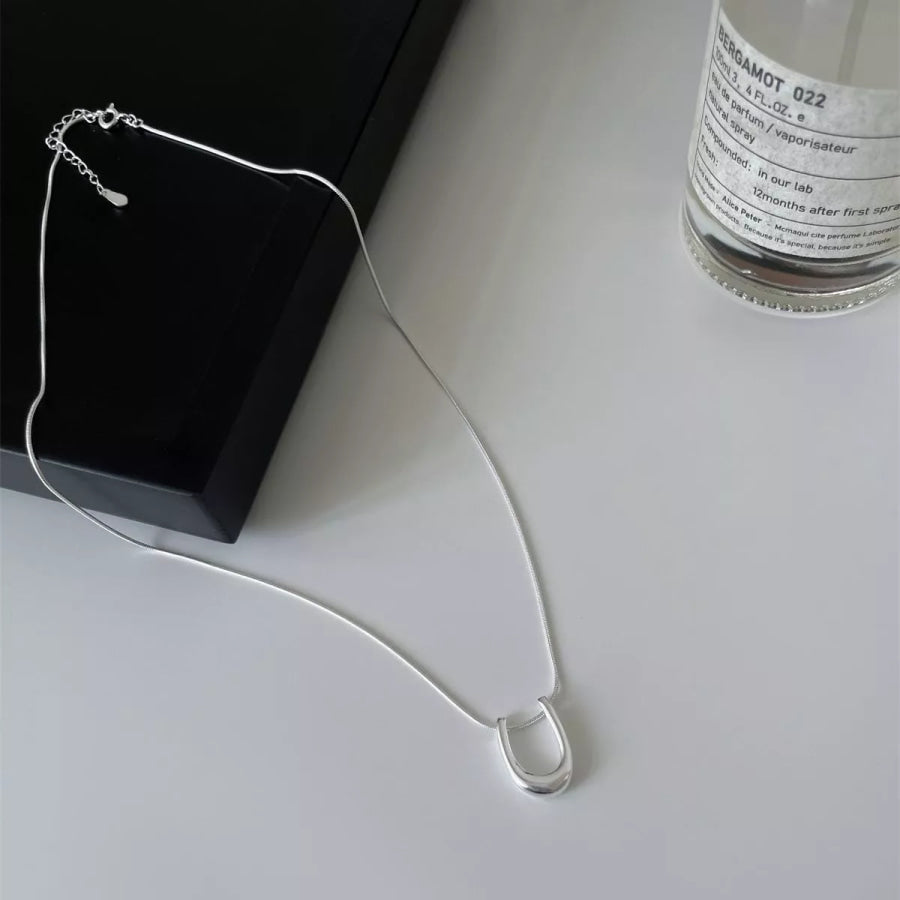 925 Sterling Silver Pendant Necklace Silver / One Size Apparel and Accessories