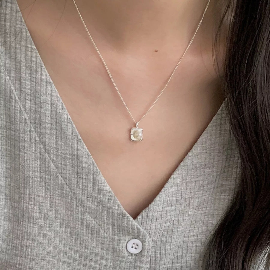 925 Sterling Silver Pendant Necklace Silver / One Size Apparel and Accessories