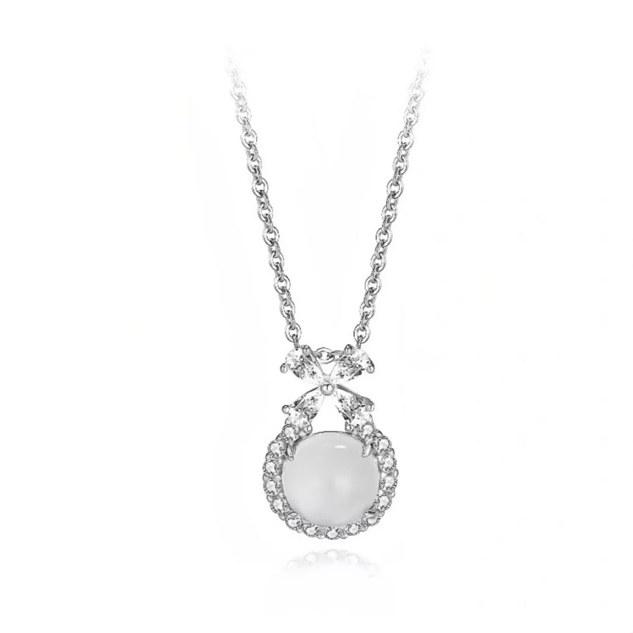 925 Sterling Silver Pendant Necklace White Gold / One Size Apparel and Accessories