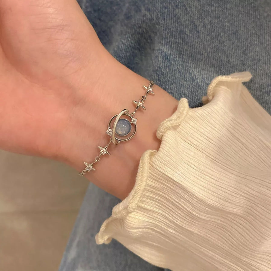 925 Sterling Silver Planet Bracelet Silver / One Size Apparel and Accessories