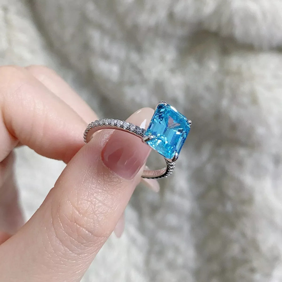 925 Sterling Silver Rectangle Ring Apparel and Accessories