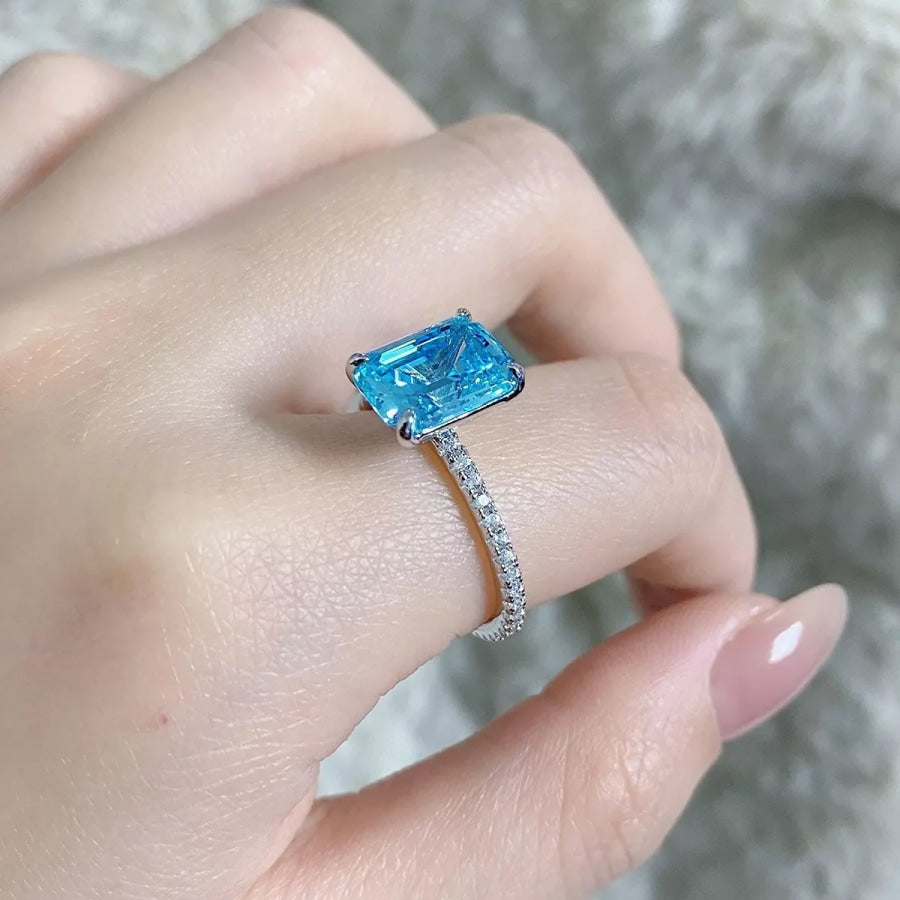 925 Sterling Silver Rectangle Ring Apparel and Accessories