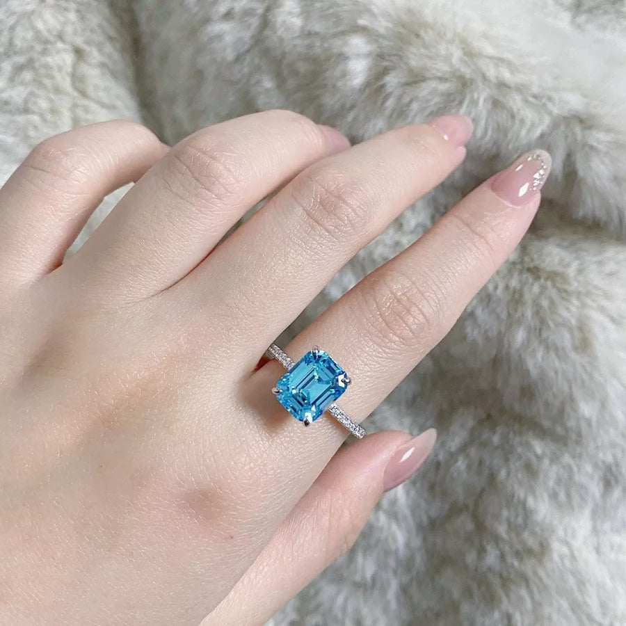 925 Sterling Silver Rectangle Ring Apparel and Accessories