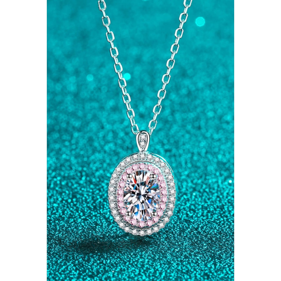 925 Sterling Silver Rhodium-Plated 1 Carat Moissanite Pendant Necklace Silver / One Size