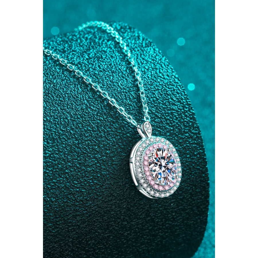 925 Sterling Silver Rhodium-Plated 1 Carat Moissanite Pendant Necklace Silver / One Size