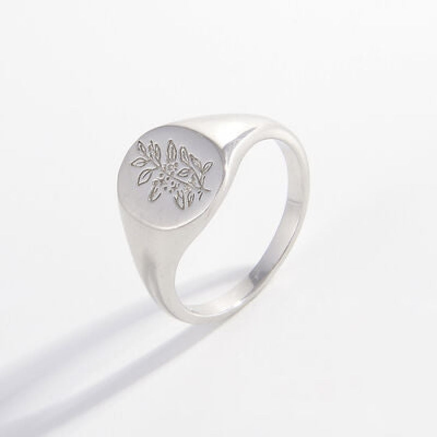 925 Sterling Silver Signet Ring Silver / 6 Apparel and Accessories