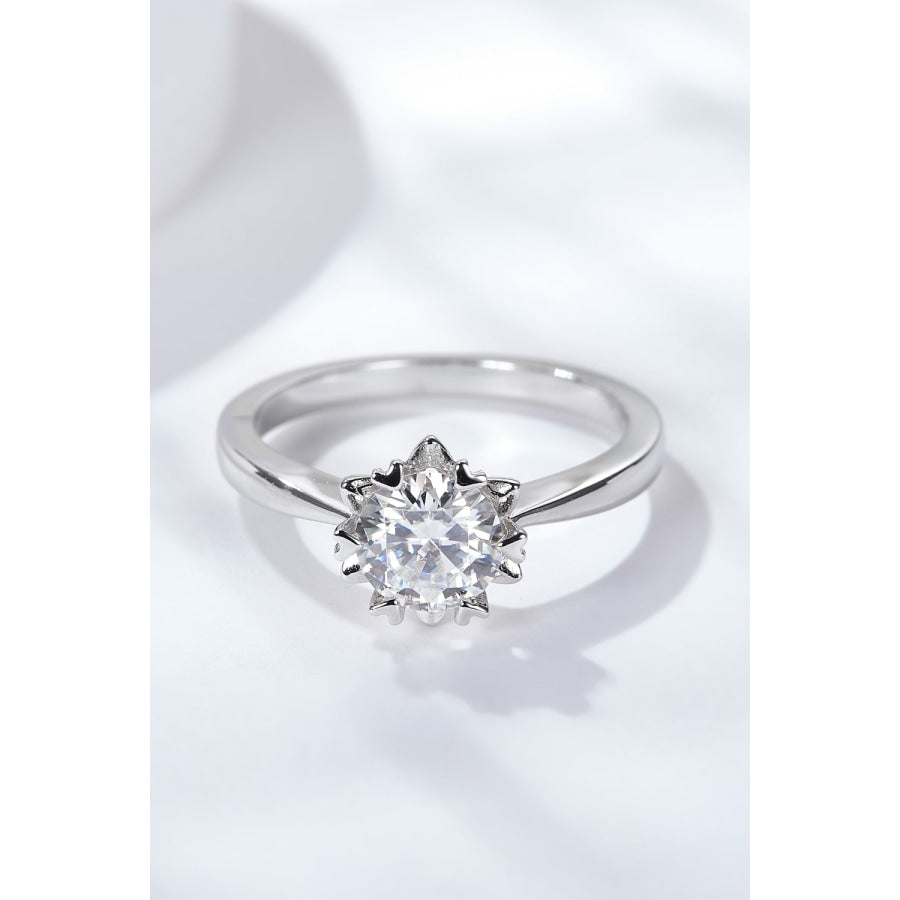 925 Sterling Silver Solitaire Moissanite Ring