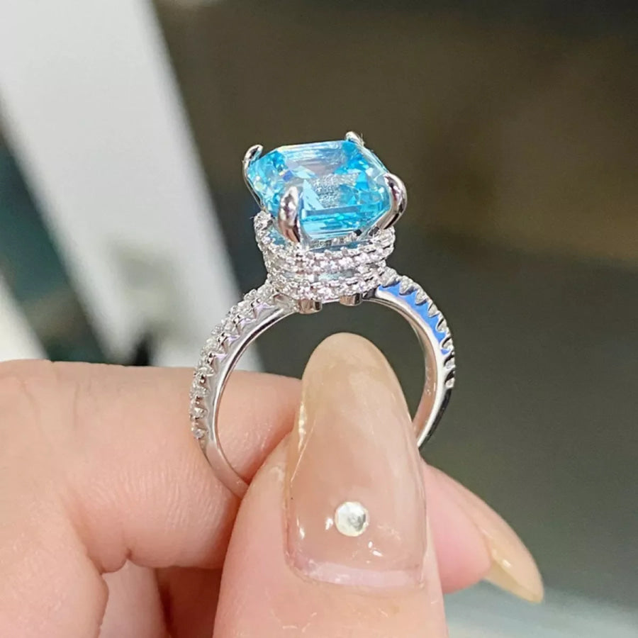 925 Sterling Silver Square Ring Apparel and Accessories