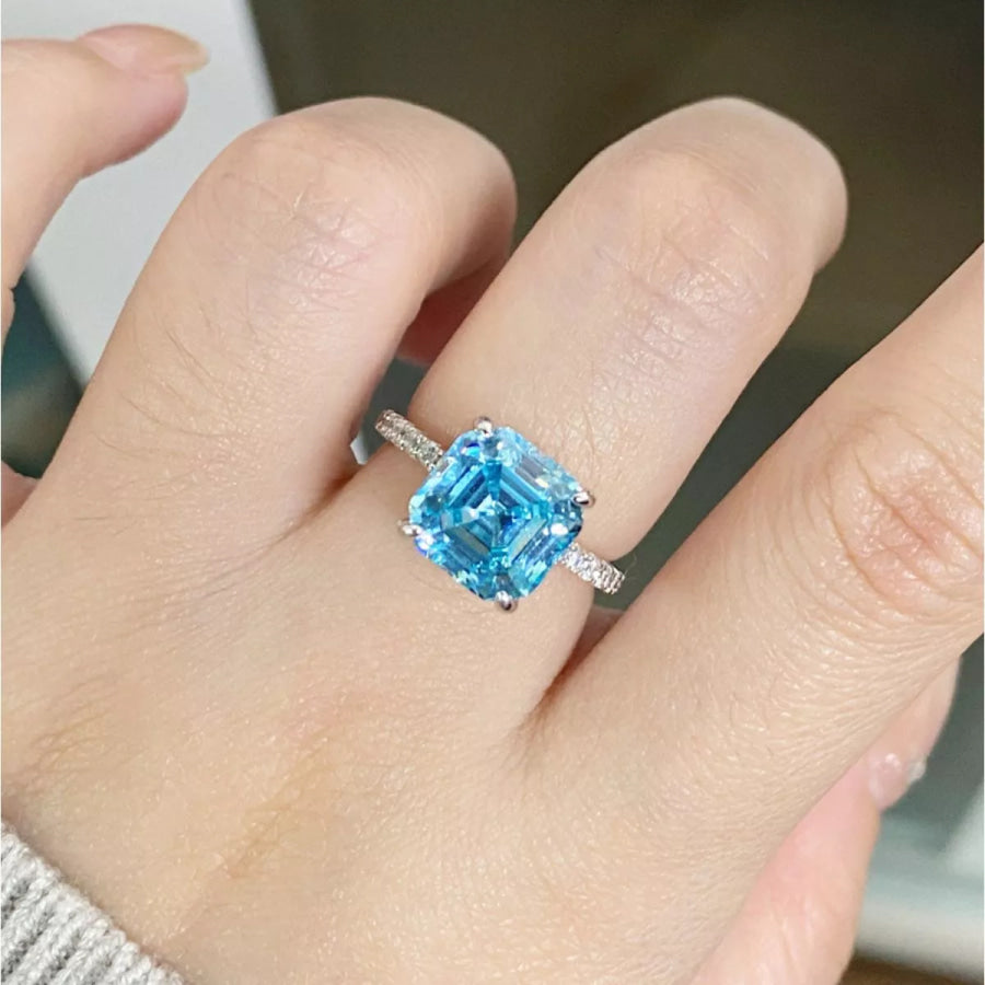 925 Sterling Silver Square Ring Apparel and Accessories