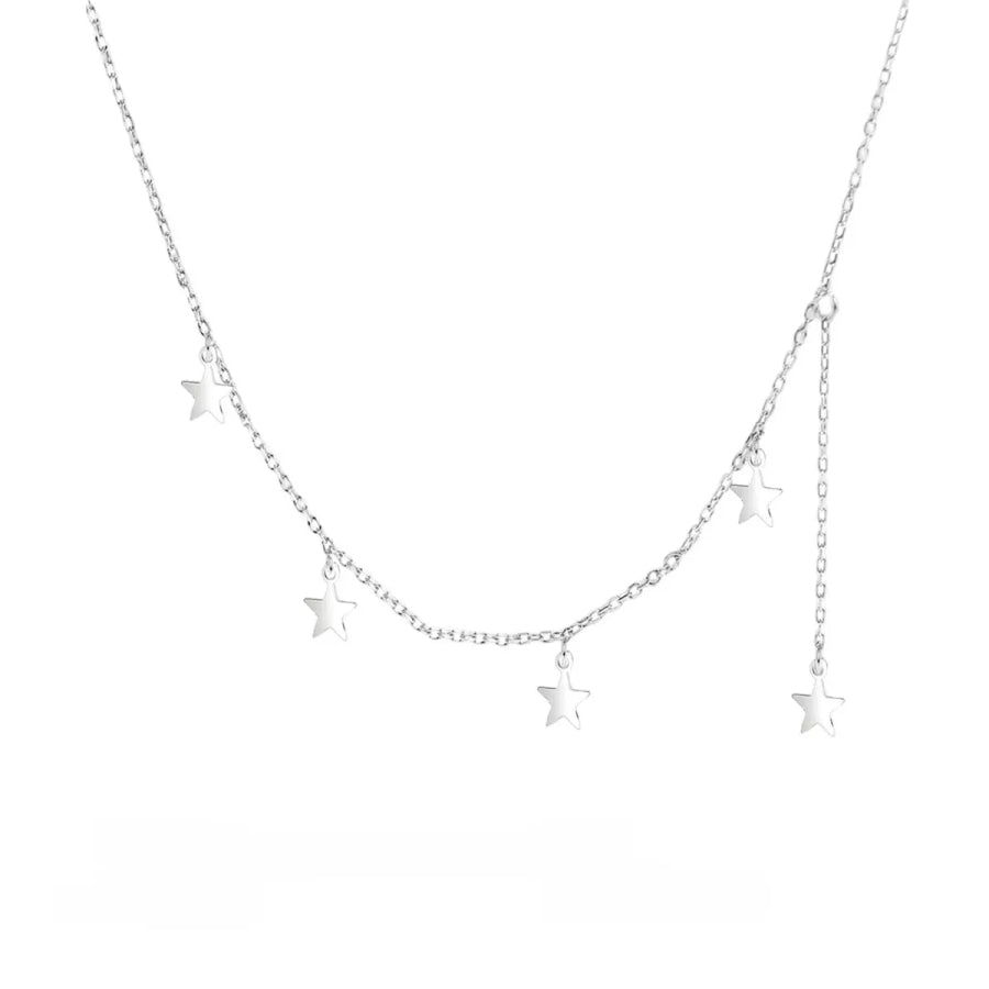 925 Sterling Silver Star Charm Necklace Silver / One Size Apparel and Accessories