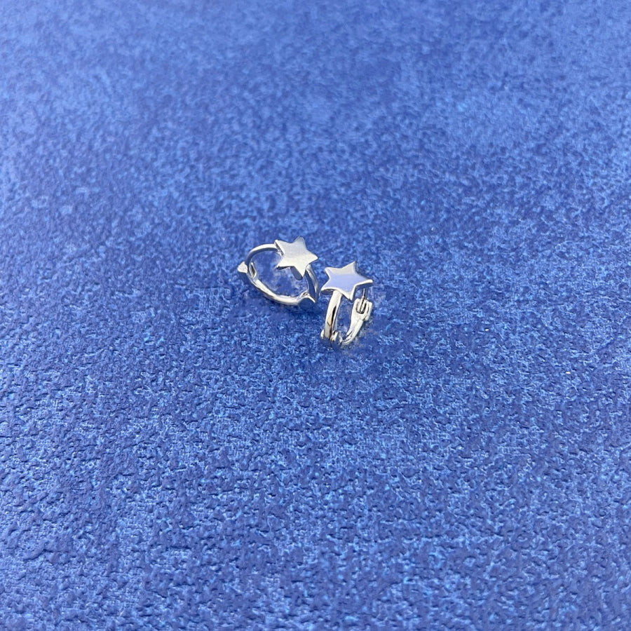 925 Sterling Silver Star Earrings Silver / One Size Apparel and Accessories