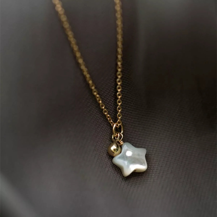925 Sterling Silver Star Necklace Gold / One Size Apparel and Accessories