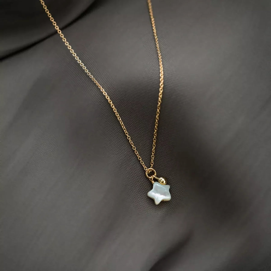 925 Sterling Silver Star Necklace Gold / One Size Apparel and Accessories