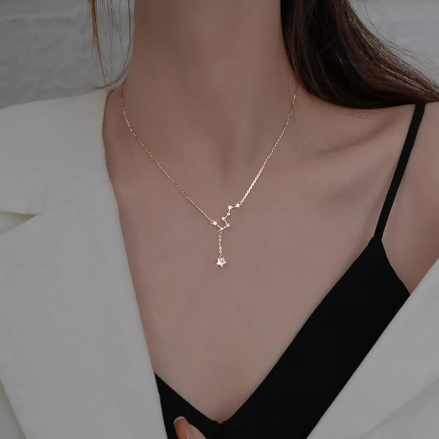 925 Sterling Silver Star Necklace Rose Gold / One Size Apparel and Accessories