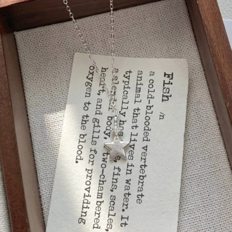925 Sterling Silver Star Pendant Necklace Apparel and Accessories