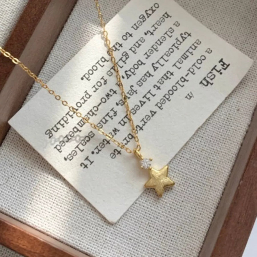 925 Sterling Silver Star Pendant Necklace Apparel and Accessories
