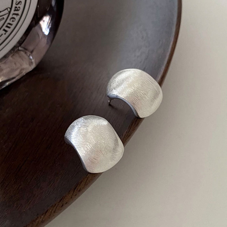 925 Sterling Silver Stud Earrings Silver / One Size Apparel and Accessories