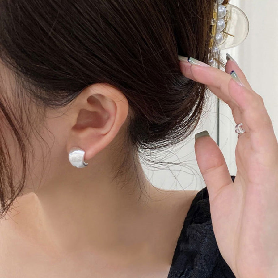 925 Sterling Silver Stud Earrings Silver / One Size Apparel and Accessories