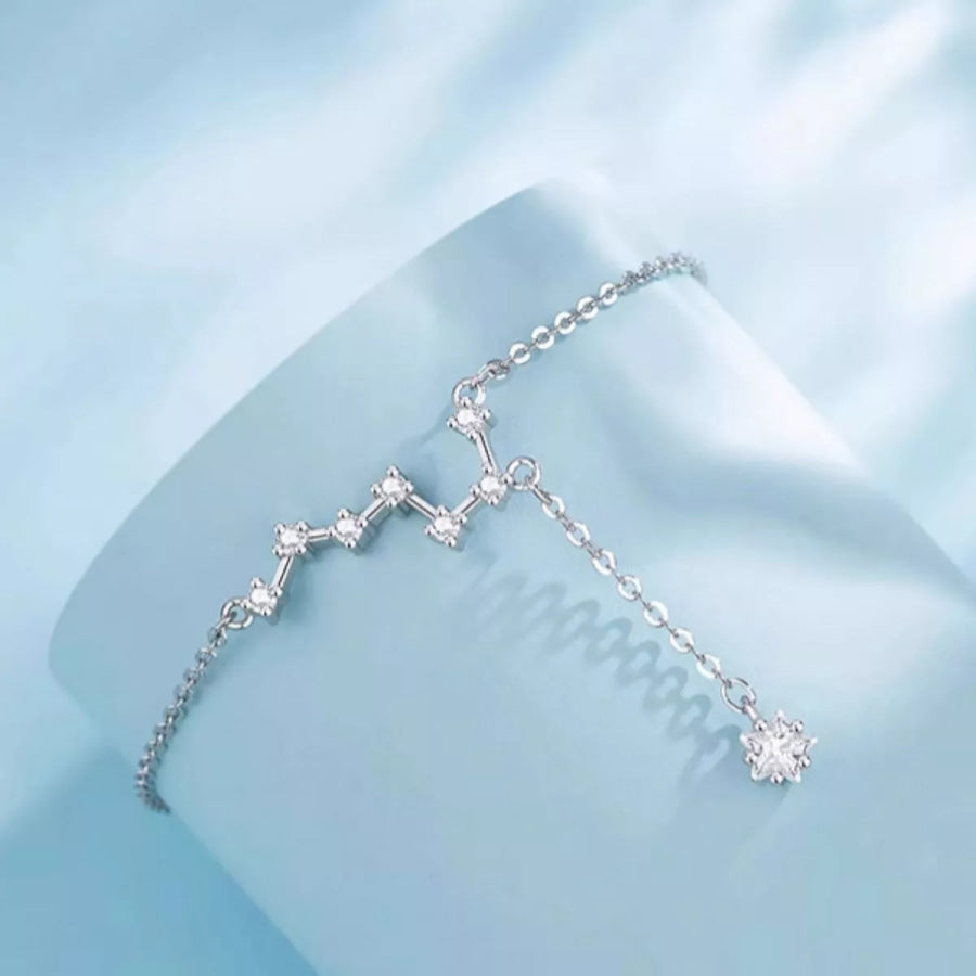 925 Sterling Silver Zircon Anklet Bracelets Silver / onesize Apparel and Accessories