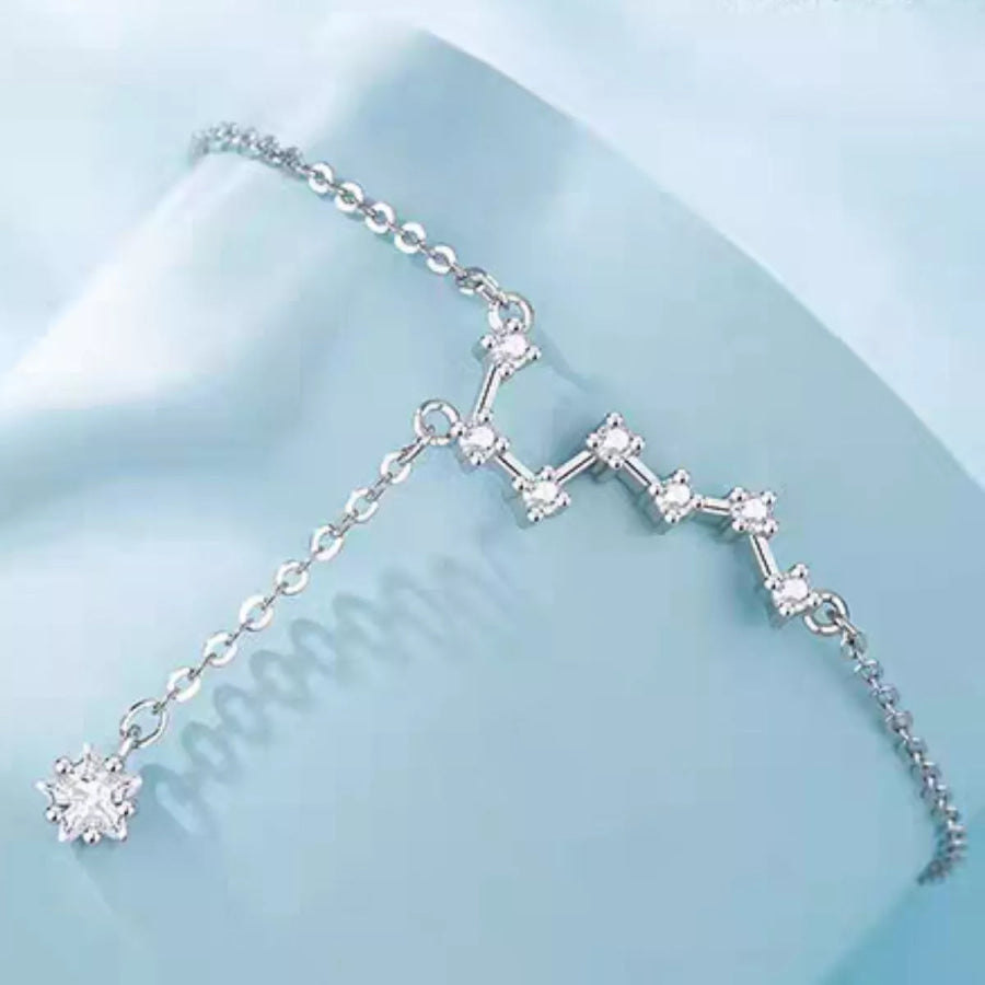 925 Sterling Silver Zircon Anklet Bracelets Silver / onesize Apparel and Accessories