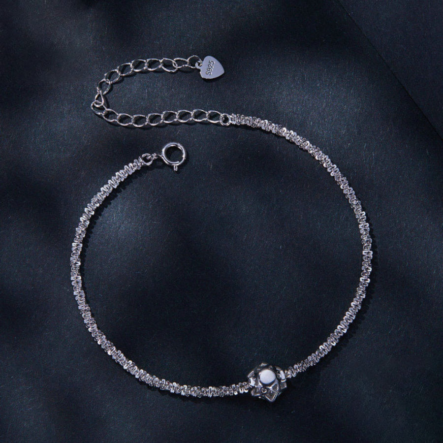 925 Sterling Silver Zircon Bracelet Silver / One Size Apparel and Accessories