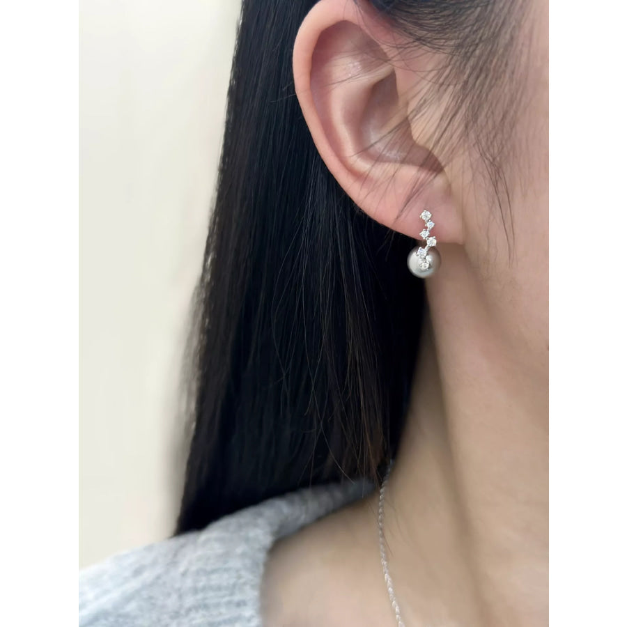 925 Sterling Silver Zircon Earrings Apparel and Accessories
