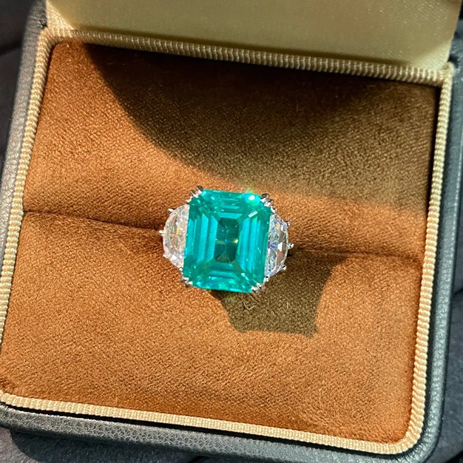 925 Sterling Silver Zircon Geometric Ring Apparel and Accessories