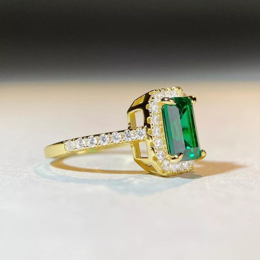925 Sterling Silver Zircon Geometric Ring Apparel and Accessories