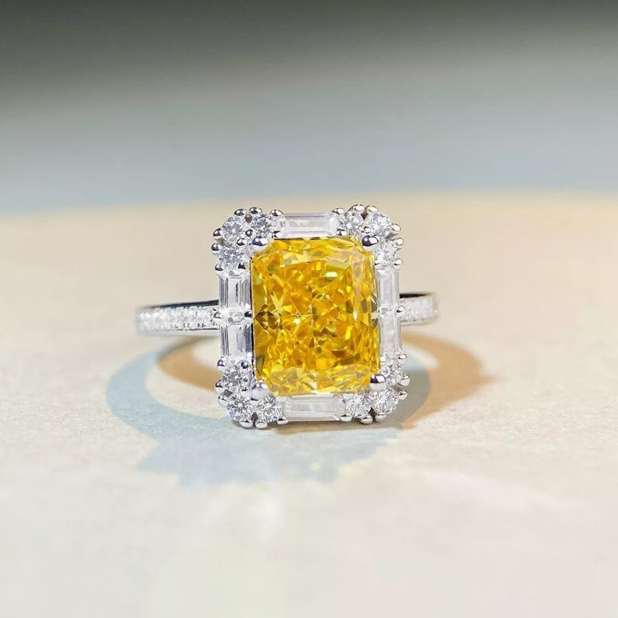 925 Sterling Silver Zircon Geometric Ring Apparel and Accessories