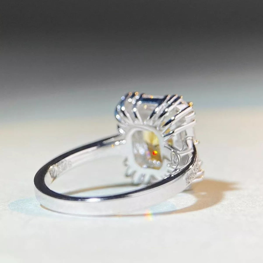 925 Sterling Silver Zircon Geometric Ring Apparel and Accessories