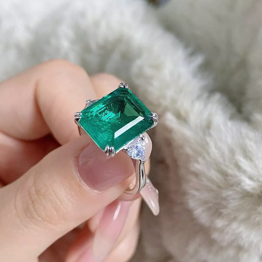925 Sterling Silver Zircon Geometric Ring Apparel and Accessories