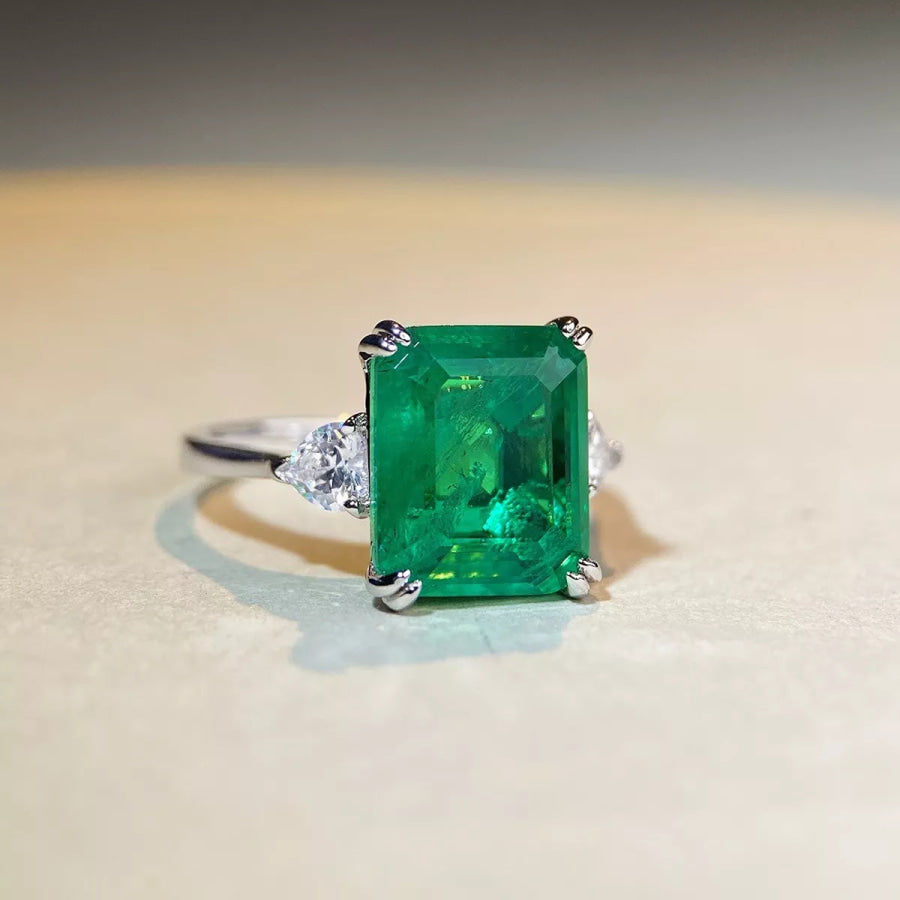 925 Sterling Silver Zircon Geometric Ring Apparel and Accessories