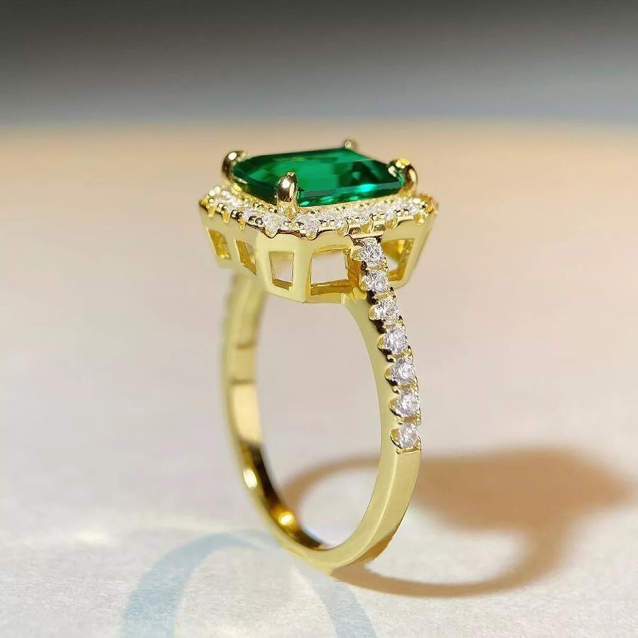 925 Sterling Silver Zircon Geometric Ring Apparel and Accessories