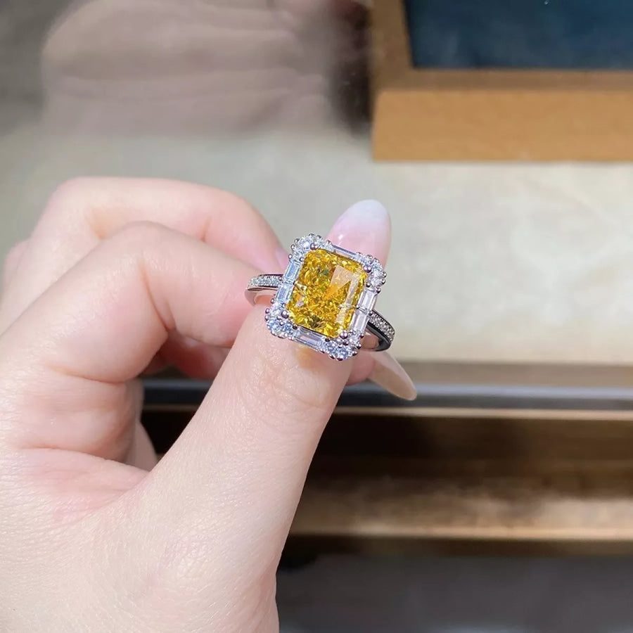 925 Sterling Silver Zircon Geometric Ring Apparel and Accessories