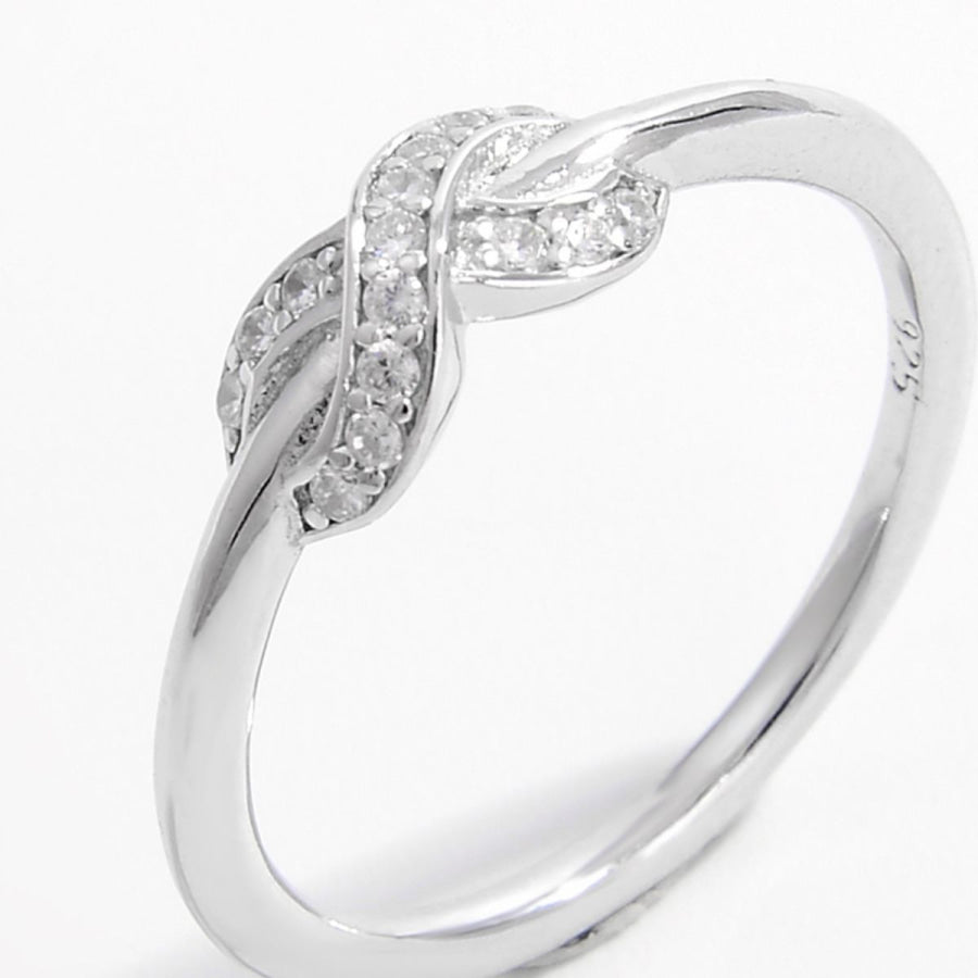 925 Sterling Silver Zircon Geometric Ring Apparel and Accessories
