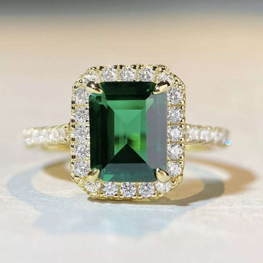 925 Sterling Silver Zircon Geometric Ring Apparel and Accessories