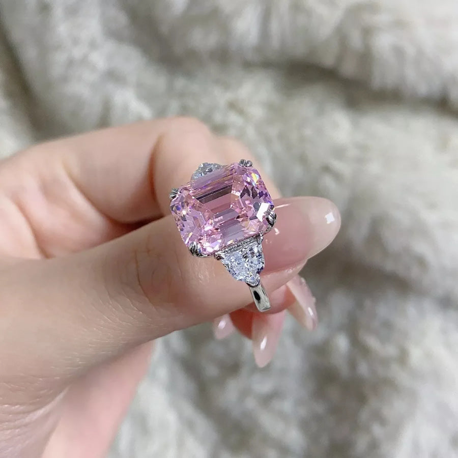 925 Sterling Silver Zircon Geometric Ring Apparel and Accessories